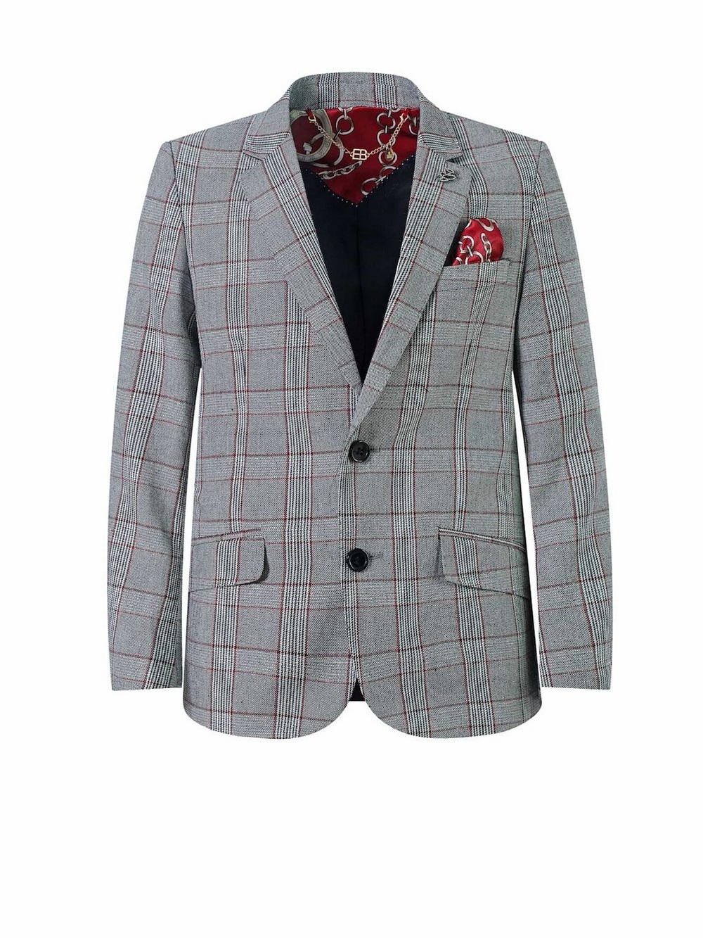 Boys Elie Balleh Boys Slim Fit Plaid Blazers Sports Coat Jacket Size 8